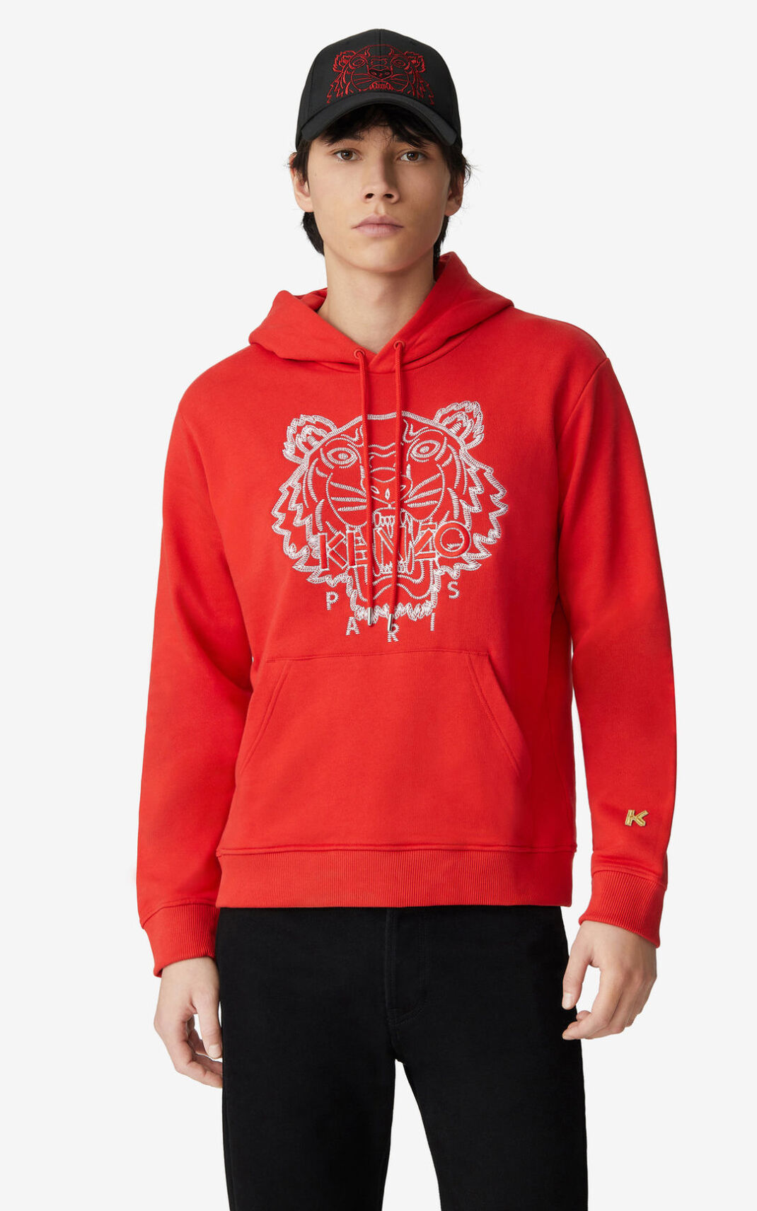 Kenzo Tiger Sudaderas Con Capucha Hombre Rojas | 9281054-OE